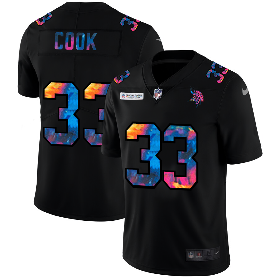 NFL Minnesota Vikings #33 Dalvin Cook Men Nike MultiColor Black 2020 Crucial Catch Vapor Untouchable Limited Jersey->minnesota vikings->NFL Jersey